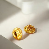 Abstract  Hammered Gold Plated Ear Studs