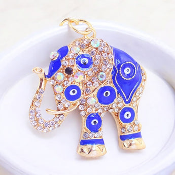 Elephant Evil Eye Keychain