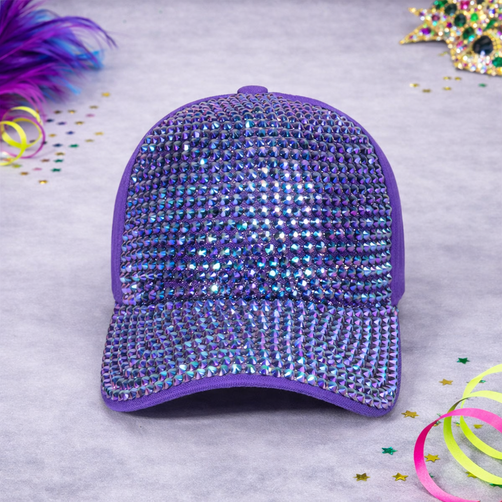 Purple Rhinestone Cap