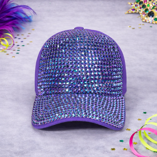 Purple Rhinestone Cap