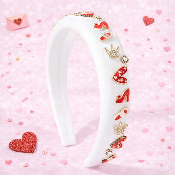 White Love Charm Headband