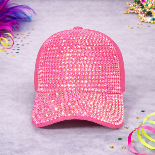 Fuchsia Rhinestone Cap