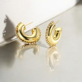 Chunky Rhinestone Hoop Earring