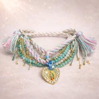 Guadalupe Heart Blessing Bracelet Set