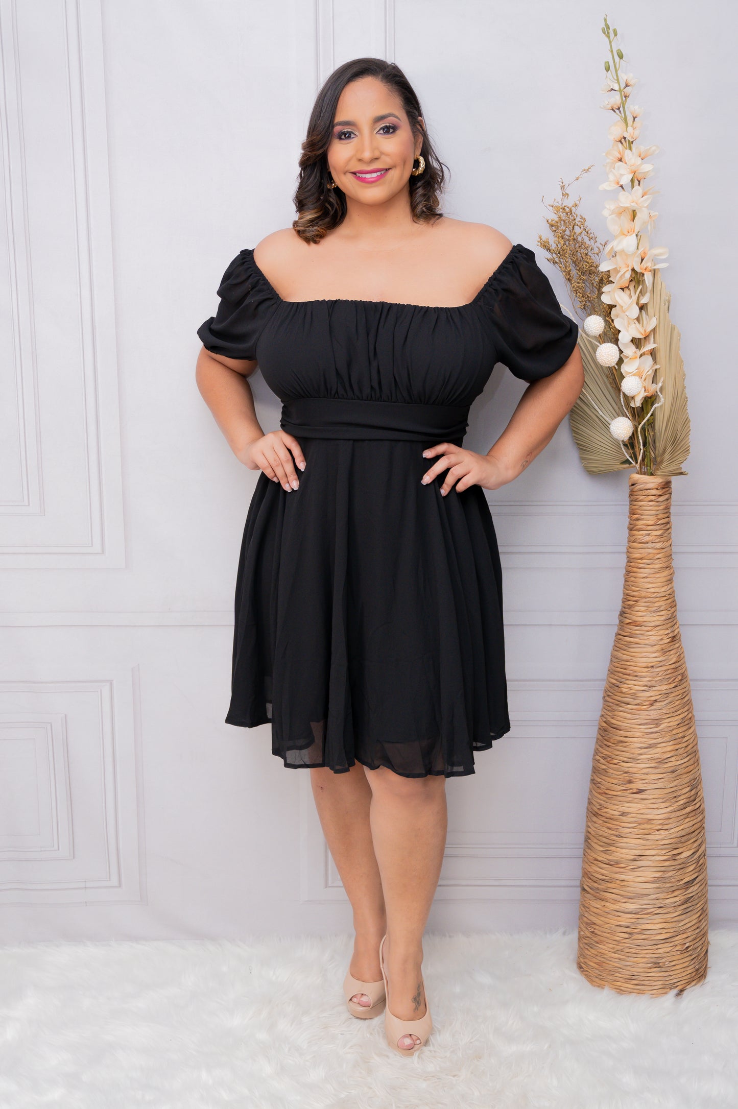 Black Puff Sleeve Dress