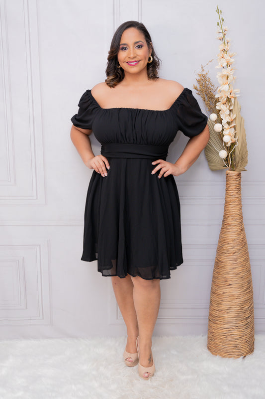 Black Puff Sleeve Dress