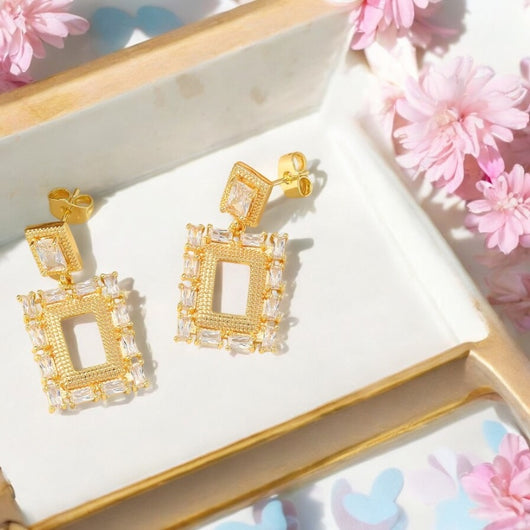 Square Statement Rhinestone Earring