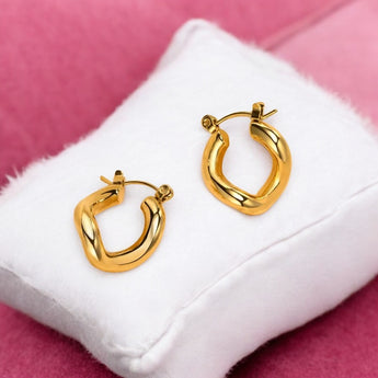 Retro Geometric Hoop Earrings