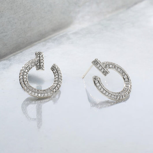 Silver Rhinestone Earring