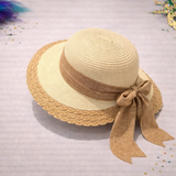 Khaki Bow Straw Hat
