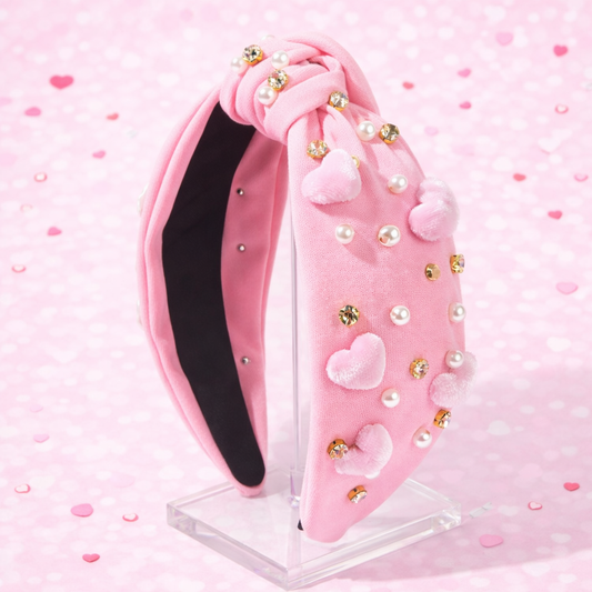 Light Pink Pillow Heart Headband