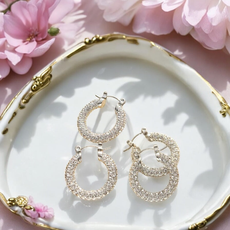 Rhinestone Hoop Earring