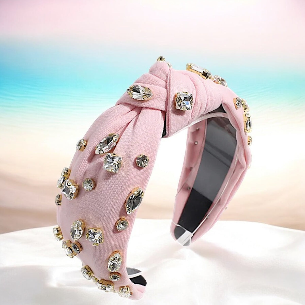 Pink Headband with Gemstones