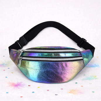 Iridescent Blue Metallic Fanny Pack