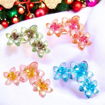 Iridescent Flower Hair Claw Clip