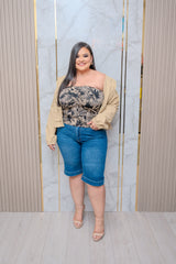 Black Printed Tube Top