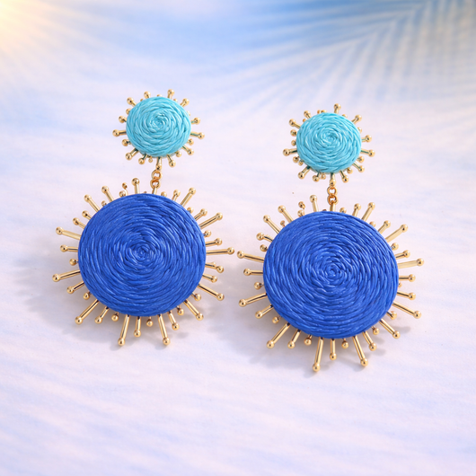 Ocean Blue Sunburst Earring