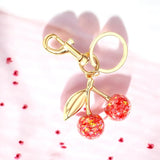 Glitter Cherry Keychain