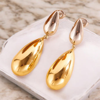 Two Tone Teardrop Earring