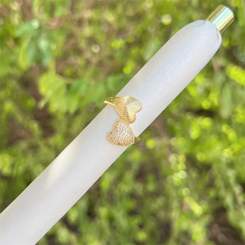 Adjustable Rhinestone Heart Open Ring