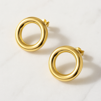 Gold  Vacuum Stud Earring