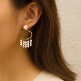 Pearl Evil Eye Drop Earring