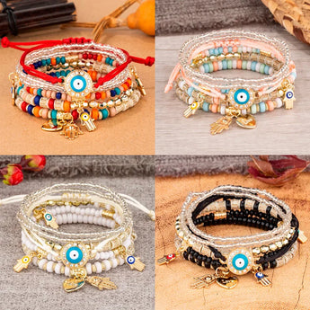 Evil Multi Color Beads Bracelet Pack