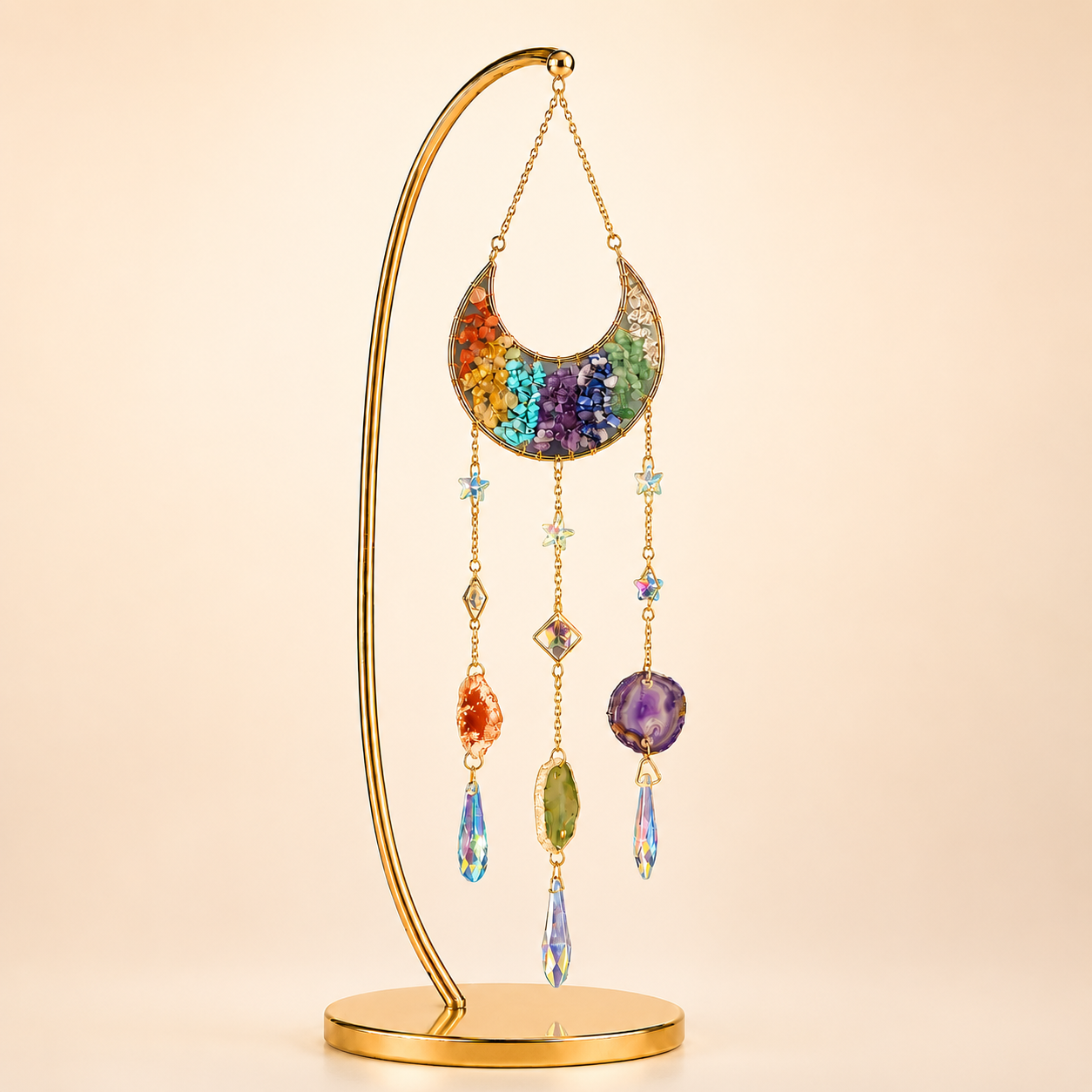 Seven Chakra Crescent Wind Chime