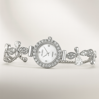 Silver Butterfly Rhinestone Adjustable Watch