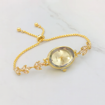 Gold Oval Skinny Adjustable Watch