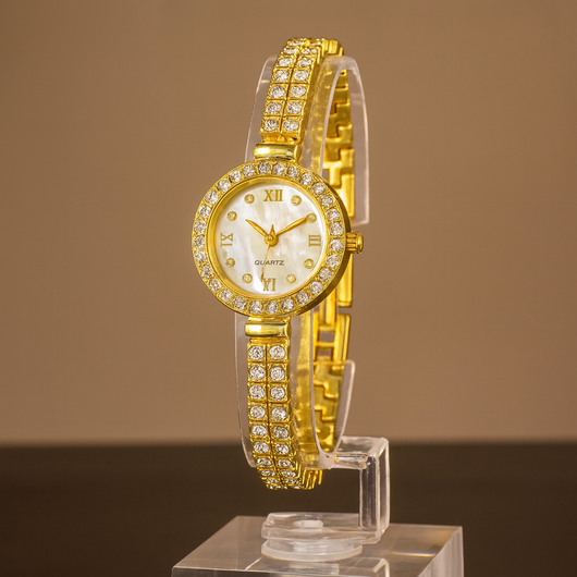 Gold Rhinestone Adjustable Watch