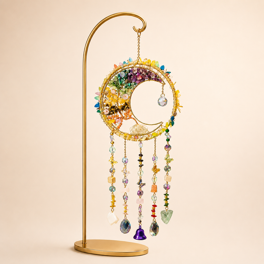 Seven Chakra Crescent Moon Wind Chime