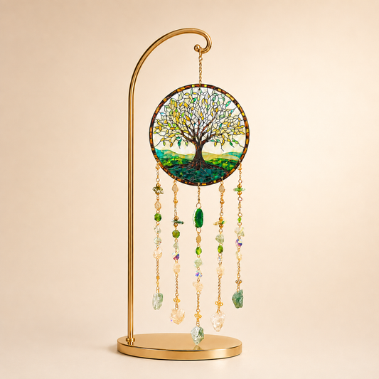 Green Aventurine Tree of Life Wind Chime