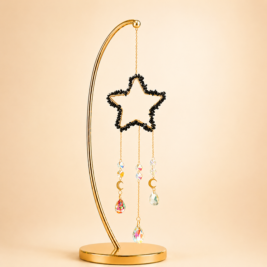 Black Obsidian Star Wind Chime