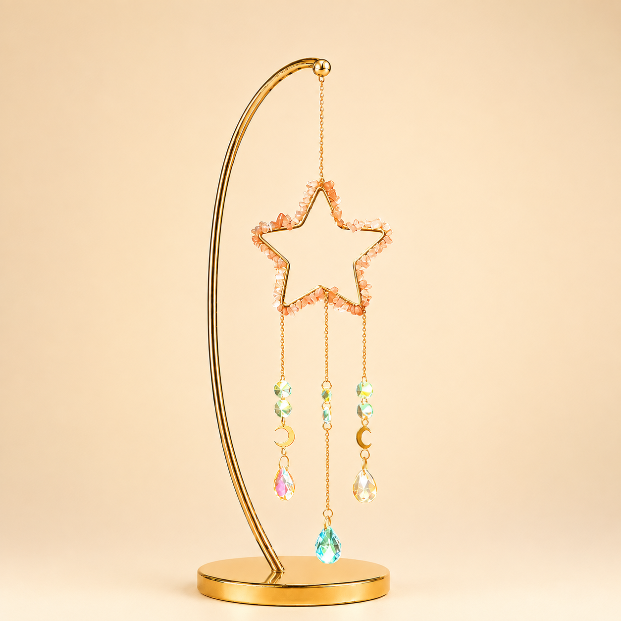 Peach Aventurine Star Wind Chime