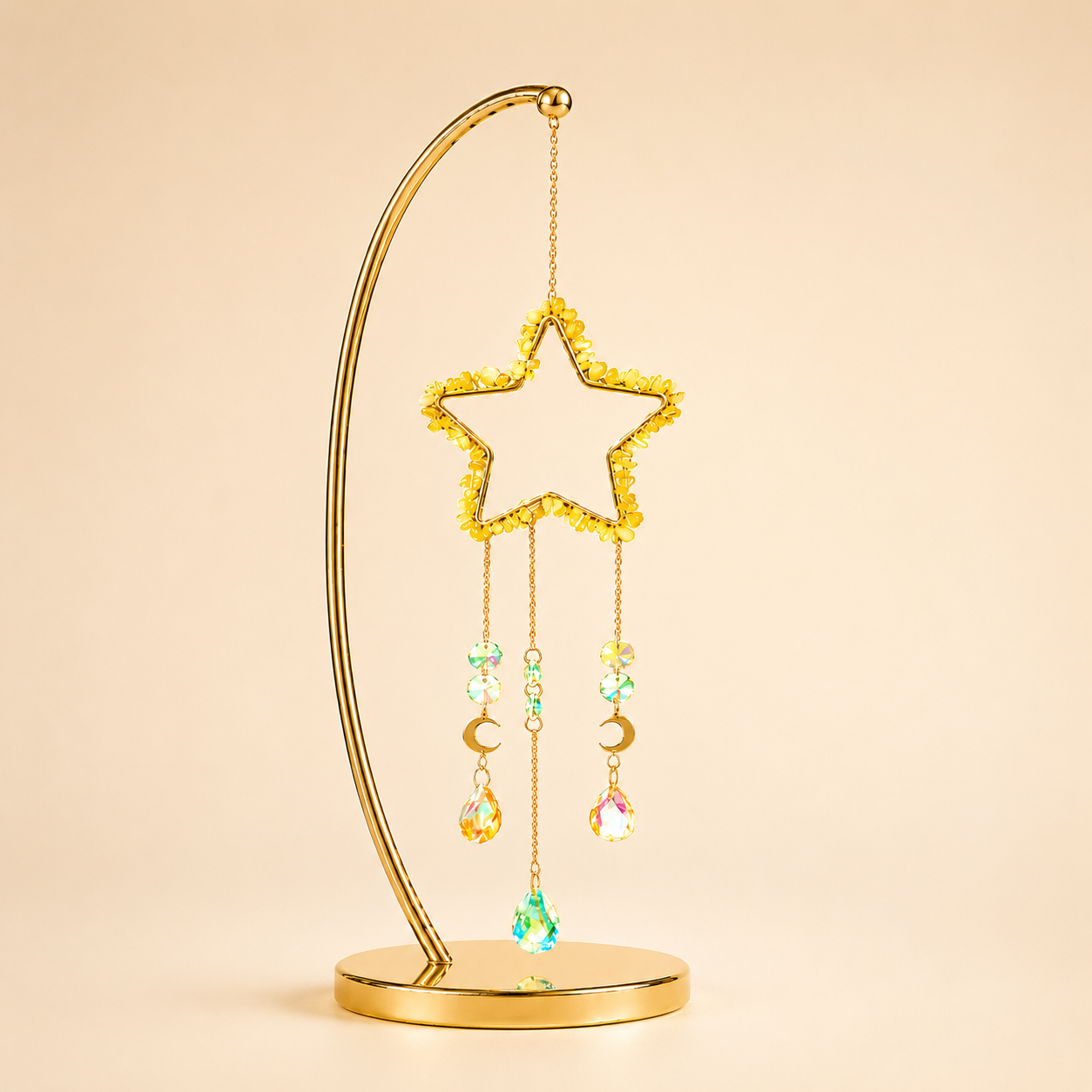 Yellow Aventurine Star Wind Chime
