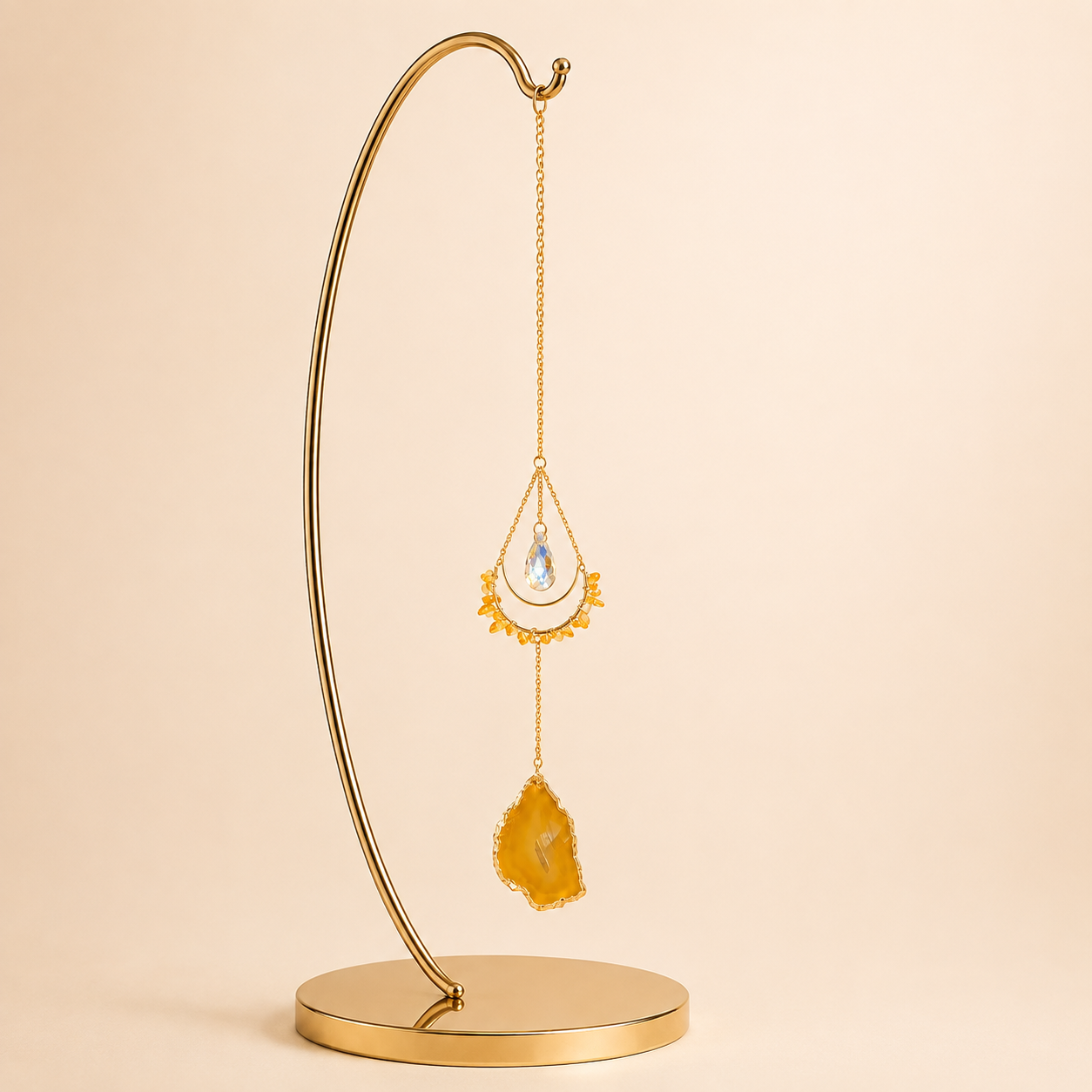Citrine Crescent Moon Wind Chime