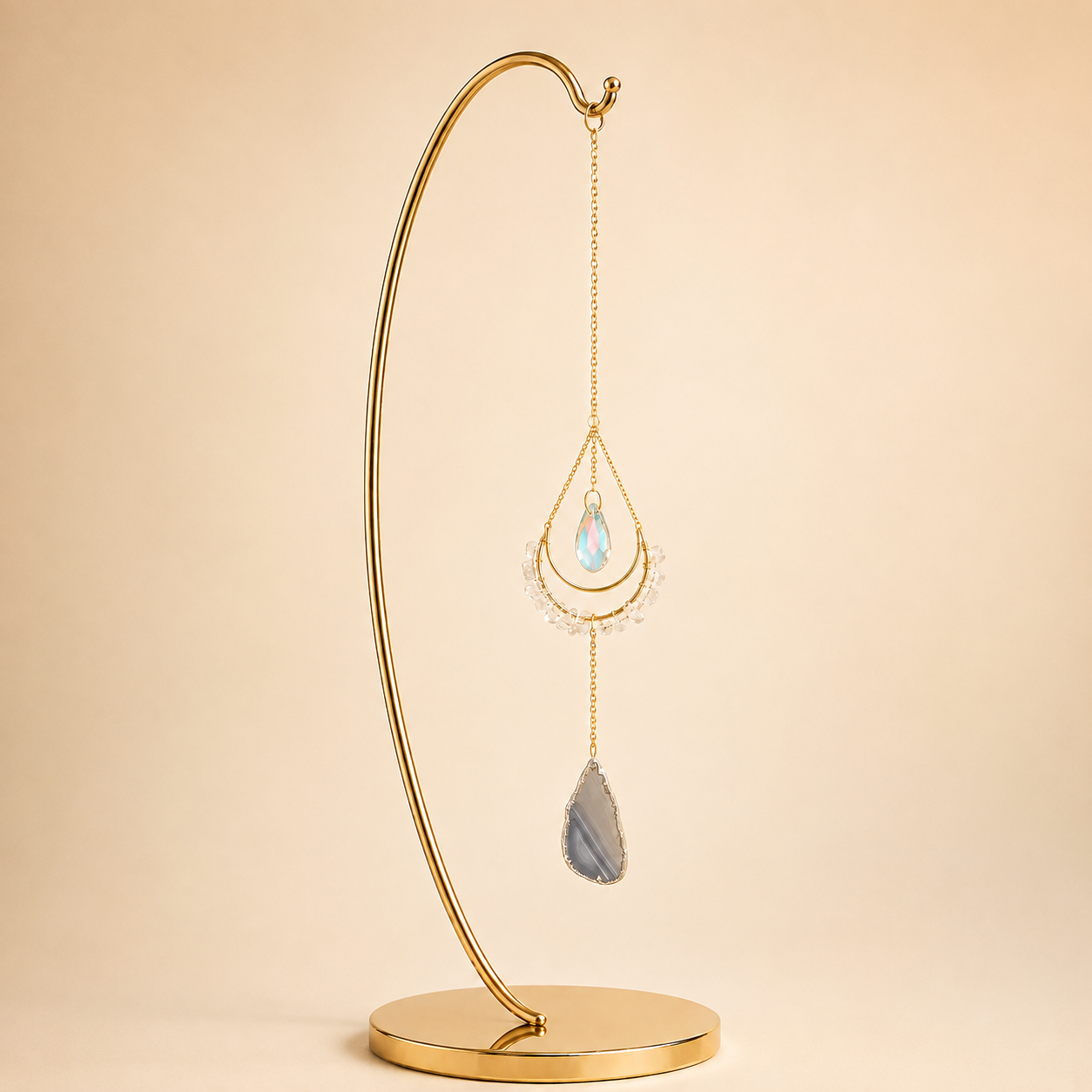 White Crescent Moon Wind Chime