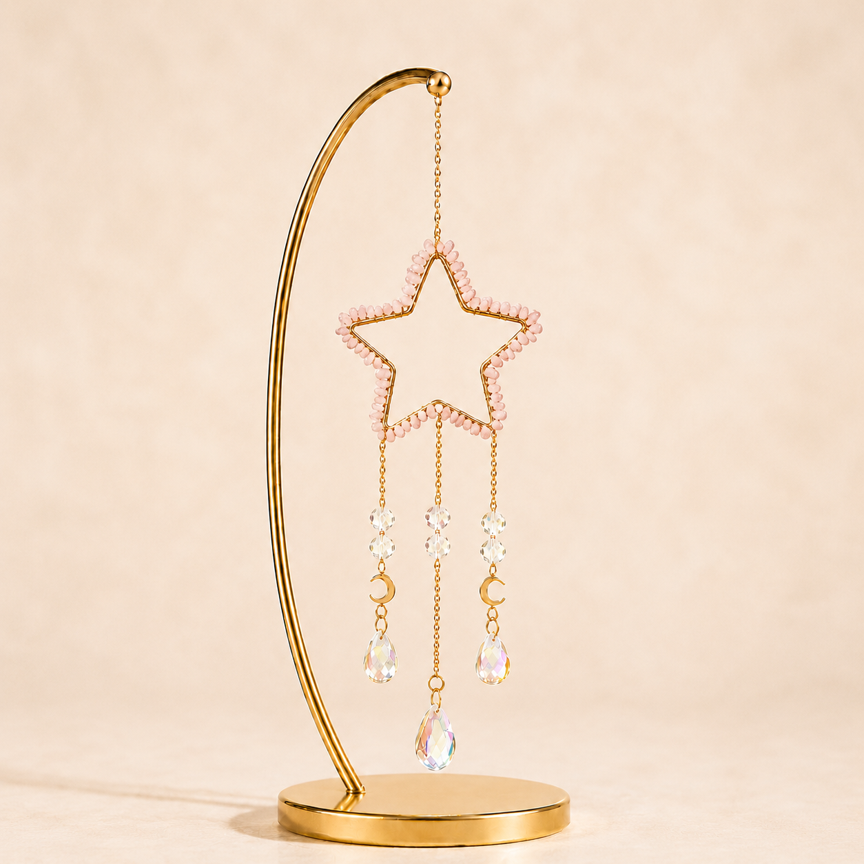 Rose Quartz Star Wind Chime