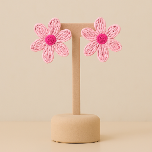 Pink Flower Earring