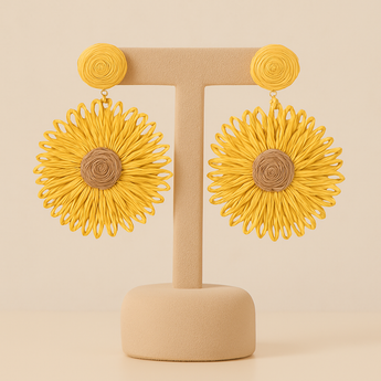 Daffodil Statement Drop Woven Earring