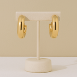 Gold Crescent Shape Hoop Earring