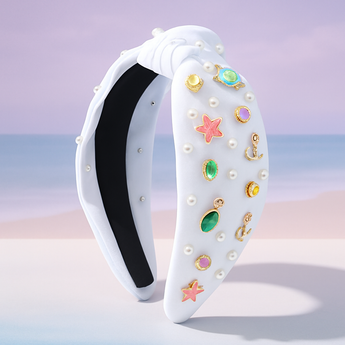White Dolphin and Gemstones Headband