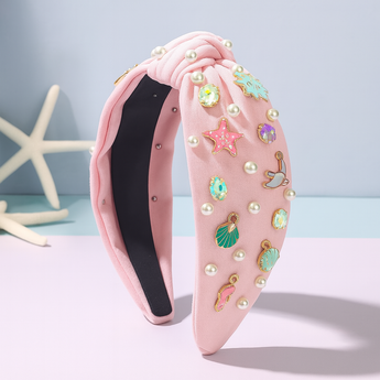 Pink Dolphin and Gemstones Headband