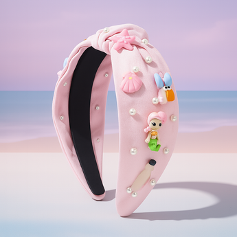 Pink Mermaid's Touch Headband with Pearls