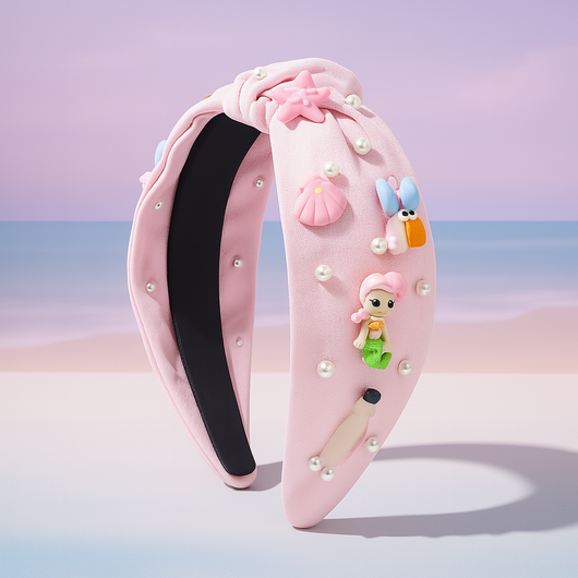 Pink Mermaid's Touch Headband with Pearls