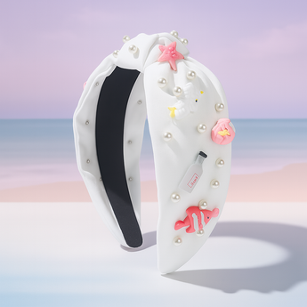 White Mermaid's Touch Headband with Pearls