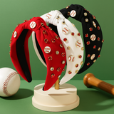 White Play Ball Rhinestone Headband