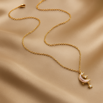 Moon and Star Necklace