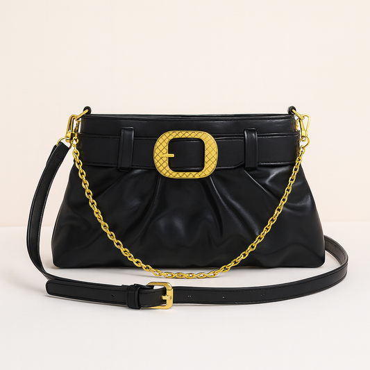 Belt Detail Coated Handbag
